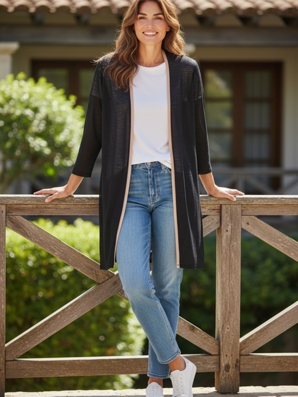 Lysse New York Sheer Open Front Duster Cardigan – Black – XXS/XS – NWT
